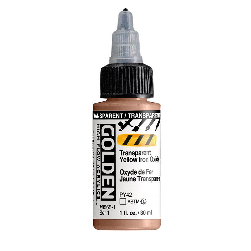 Golden High Flow Acrylfarbe Eisenoxidgelb Transparent 30 ml