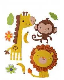 3D Moosgummi 9tlg Giraffe/Affe - Kidis Art