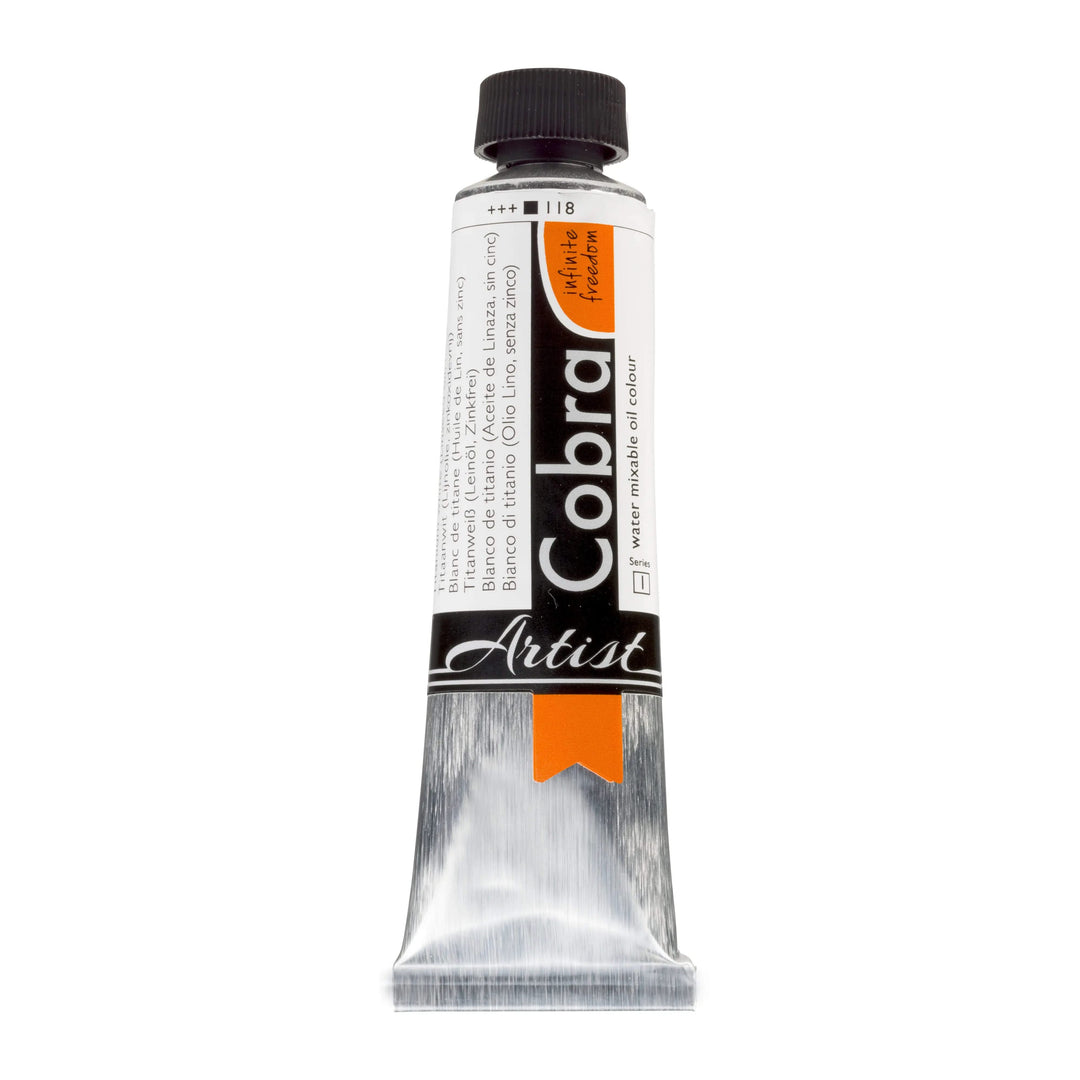 Cobra Artist Wassermischbare Ölfarbe Tube 40 ml Titanweiß (Leinöl) 118