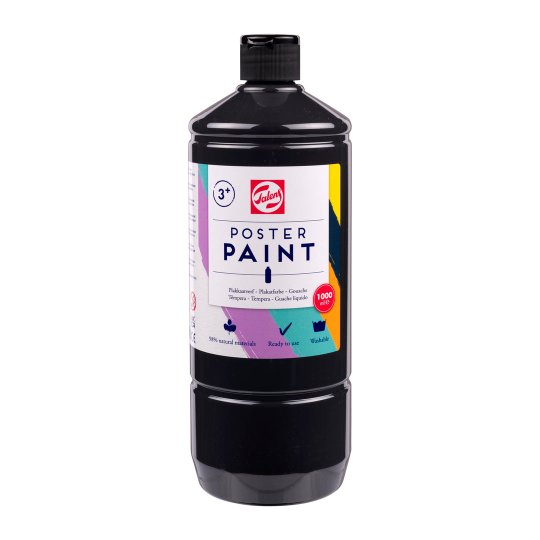 Talens Poster Paint Schulfarbe, 1 Liter, Schwarz