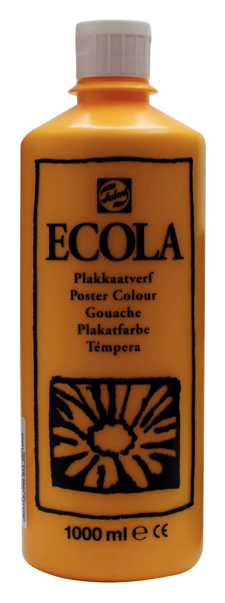 Ecola Plakatfarbe Flasche 1000 ml Dunkelgelb 202