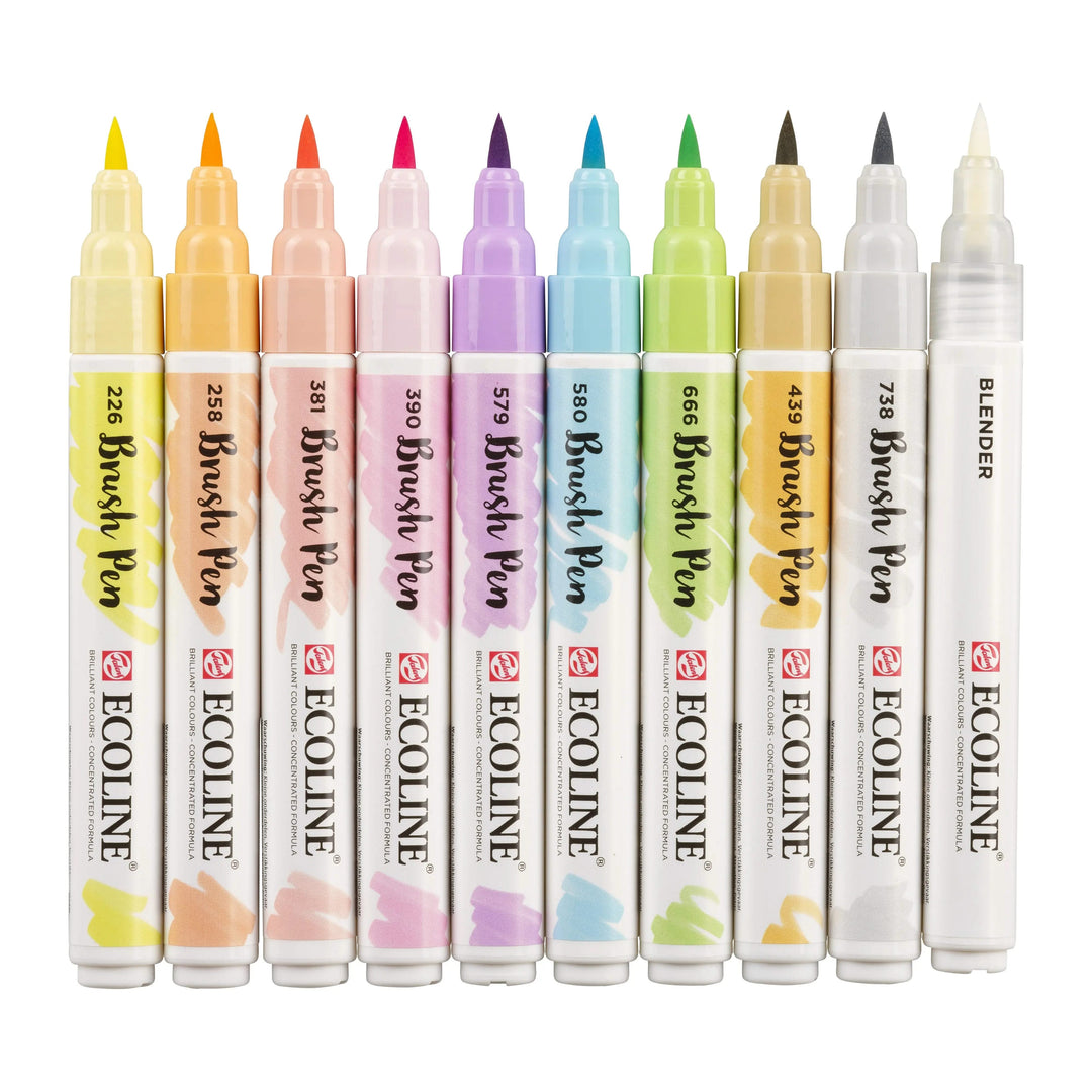 Ecoline Brush Pen Pastellfarben-Set | 10 Farben Ecoline