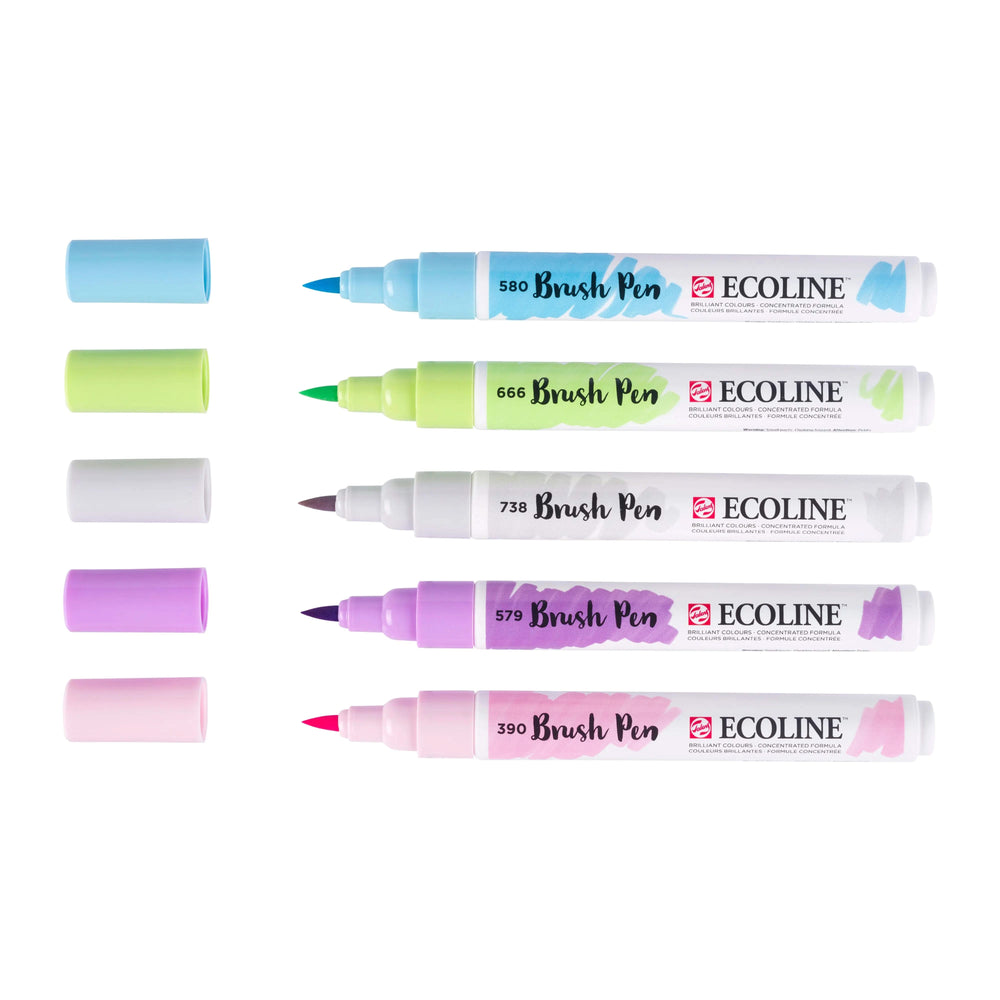 Ecoline Brush Pen Pastellfarben-Set | 5 Farben Ecoline