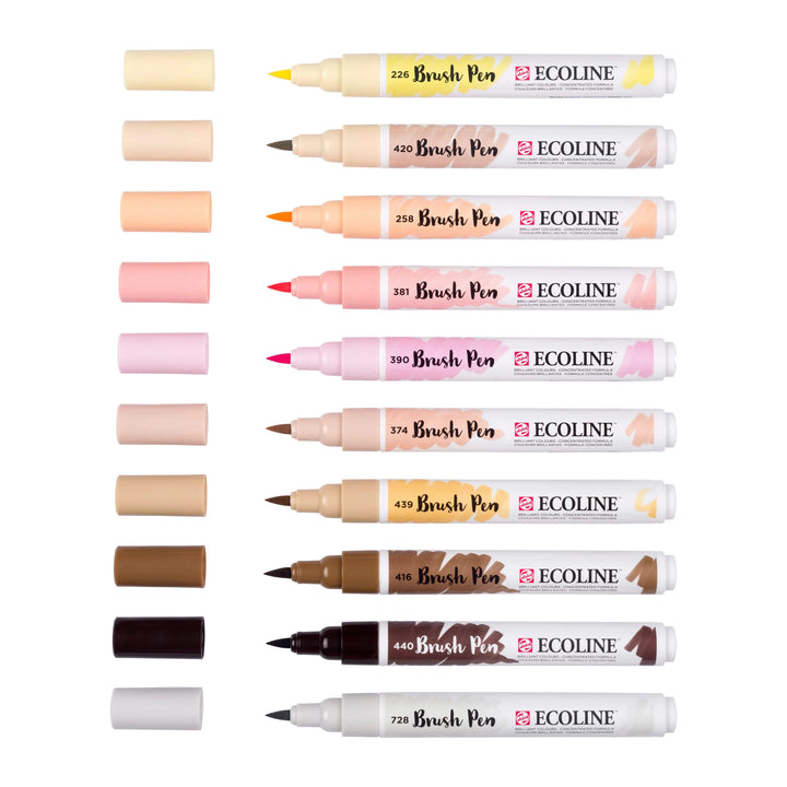 Ecoline Brush Pen Portraitfarben-Set | 10 Farben Ecoline