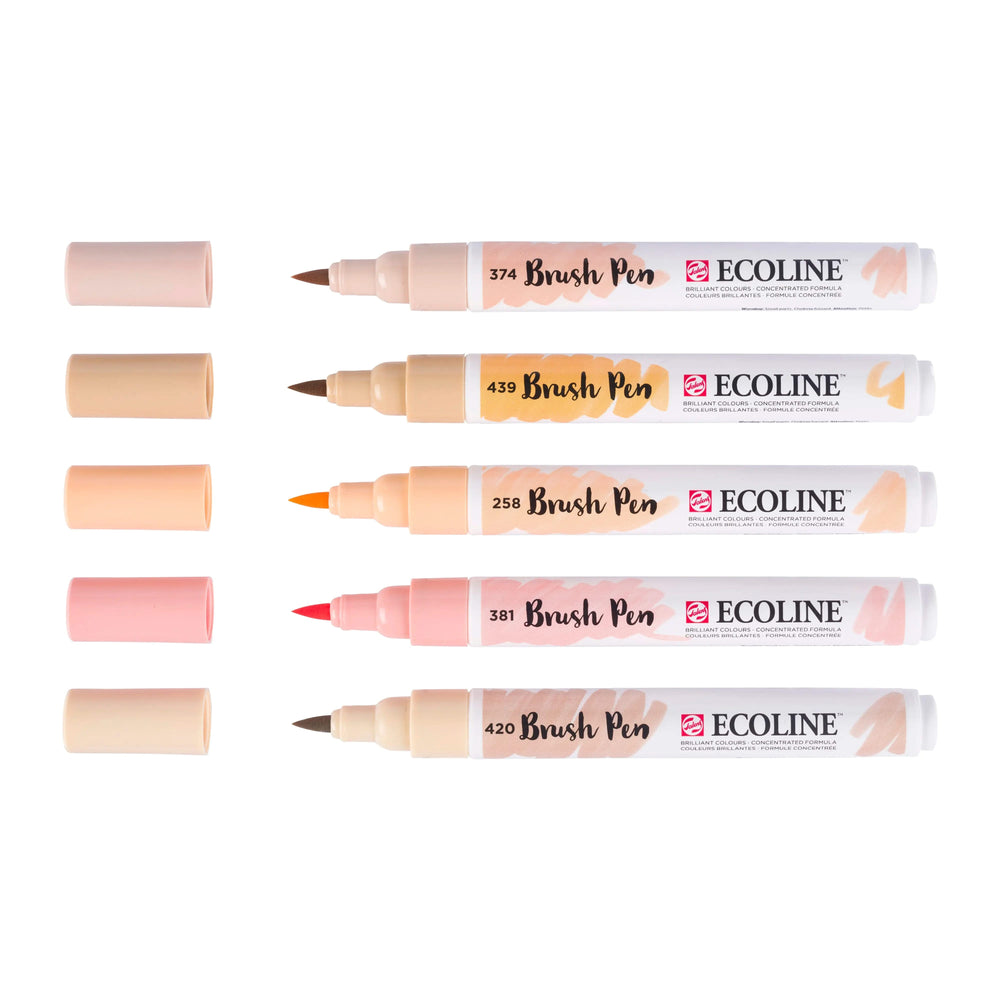 Ecoline Brush Pen Portraitfarben-Set | 5 Farben Ecoline