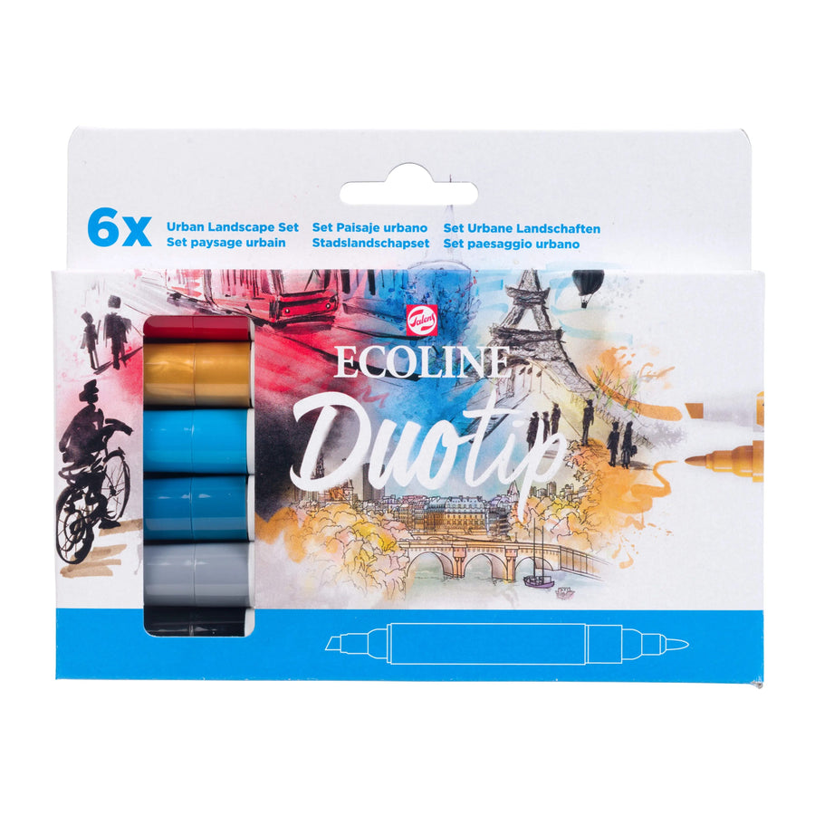 Ecoline Duotip Urbane-Landschaften-Set | 6 Farben