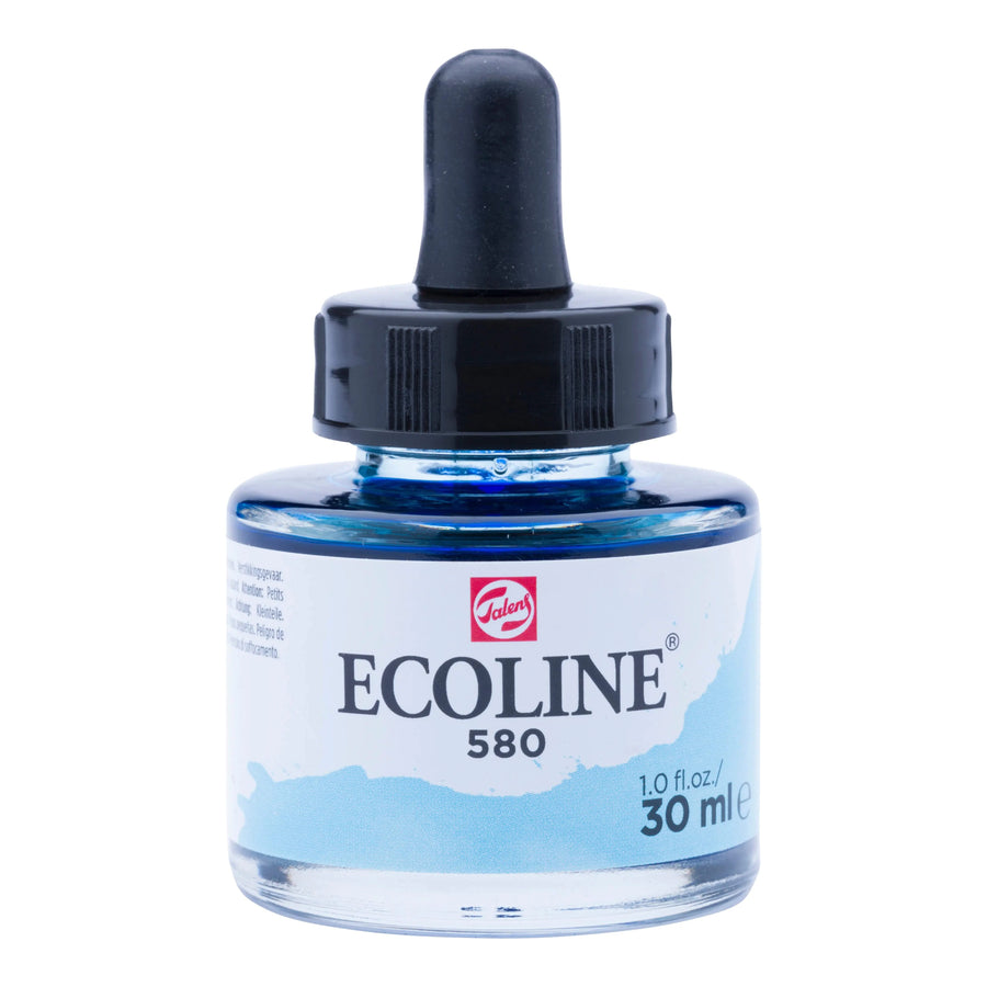 Ecoline Flüssige Wasserfarbe Flasche 30 ml Pastellblau 580