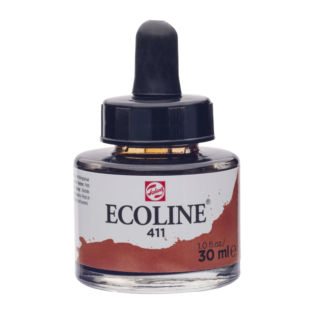 Ecoline Flüssige Wasserfarbe Flasche 30 ml Siena Gebrannt 411