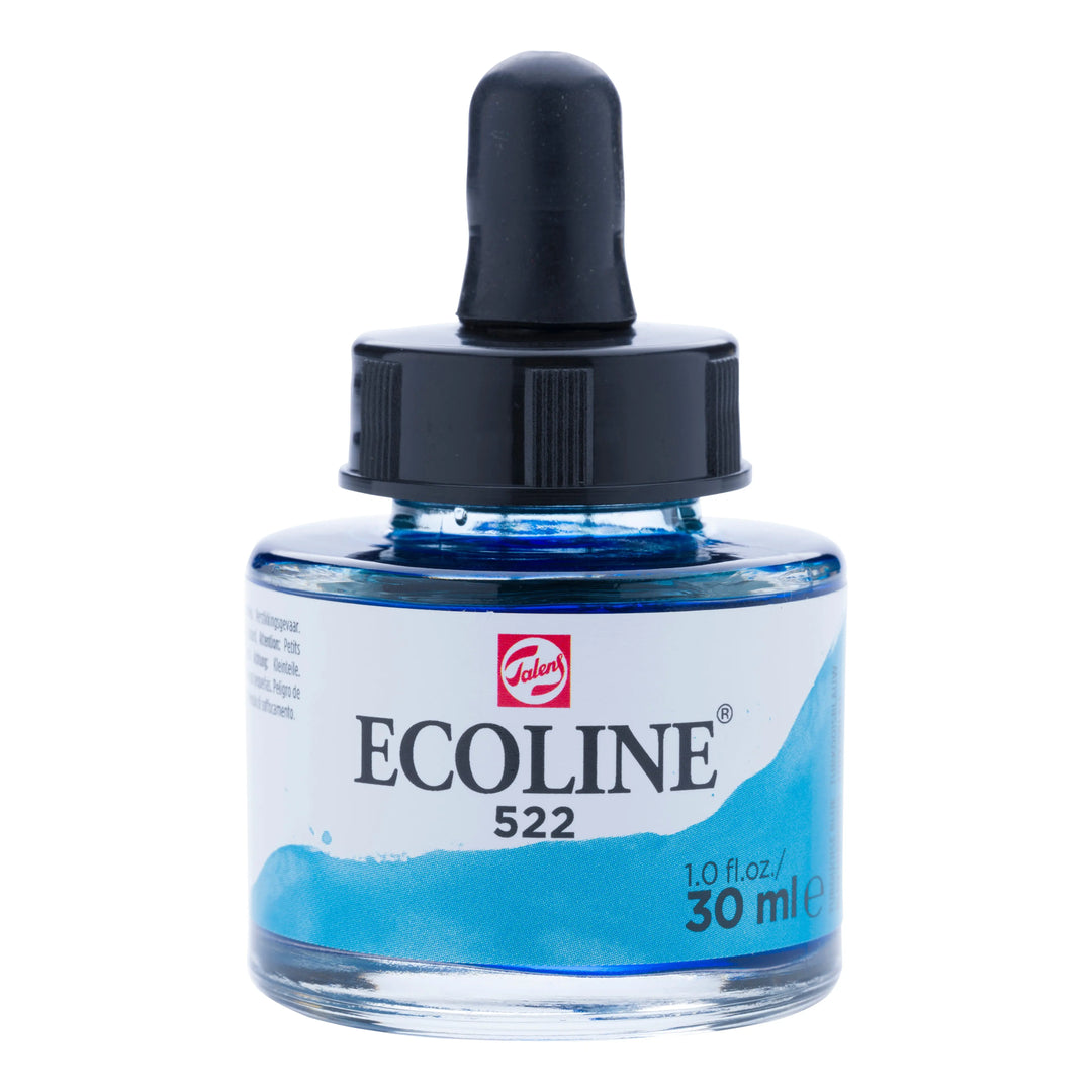 Ecoline Flüssige Wasserfarbe Flasche 30 ml Türkisblau 522
