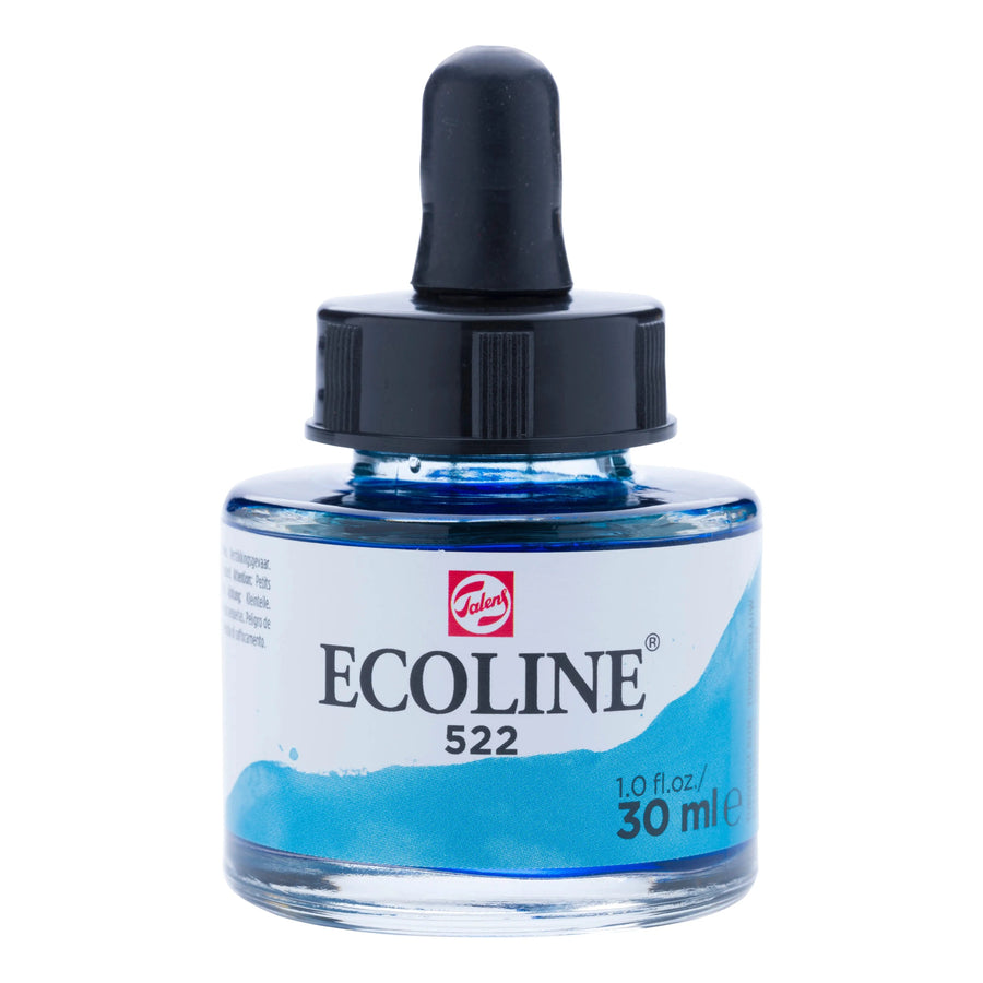 Ecoline Flüssige Wasserfarbe Flasche 30 ml Türkisblau 522