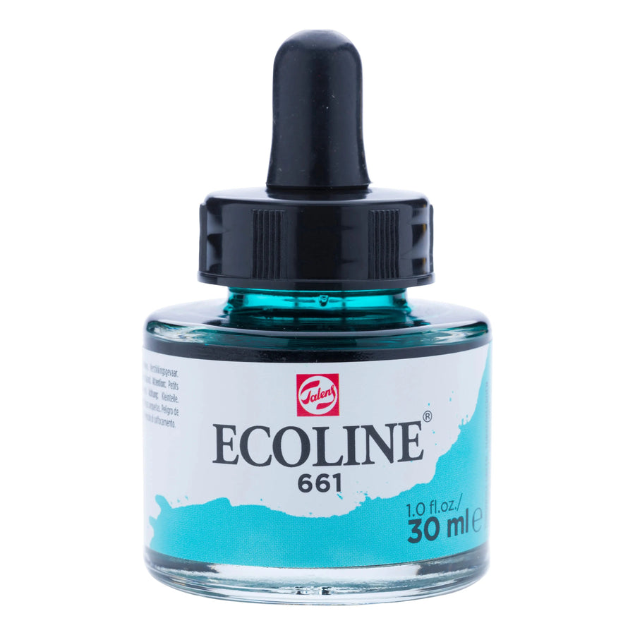 Ecoline Flüssige Wasserfarbe Flasche 30 ml Türkisgrün 661