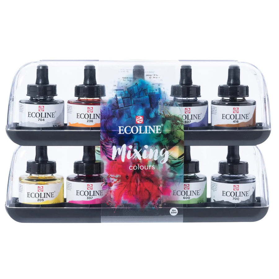 Ecoline Flüssige Wasserfarbe Mischset | 10 x 30 ml