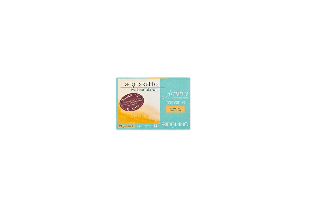 Fabriano Artistico - traditional white - Block - 12,5x18cm - 300g - 25 Blatt - fein gekörnt