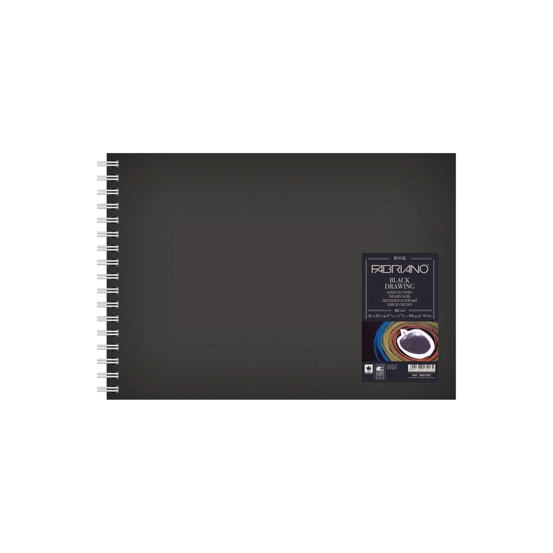 Fabriano Black Drawing Book - 21 x 29.7 cm - 190g - 40 Blatt