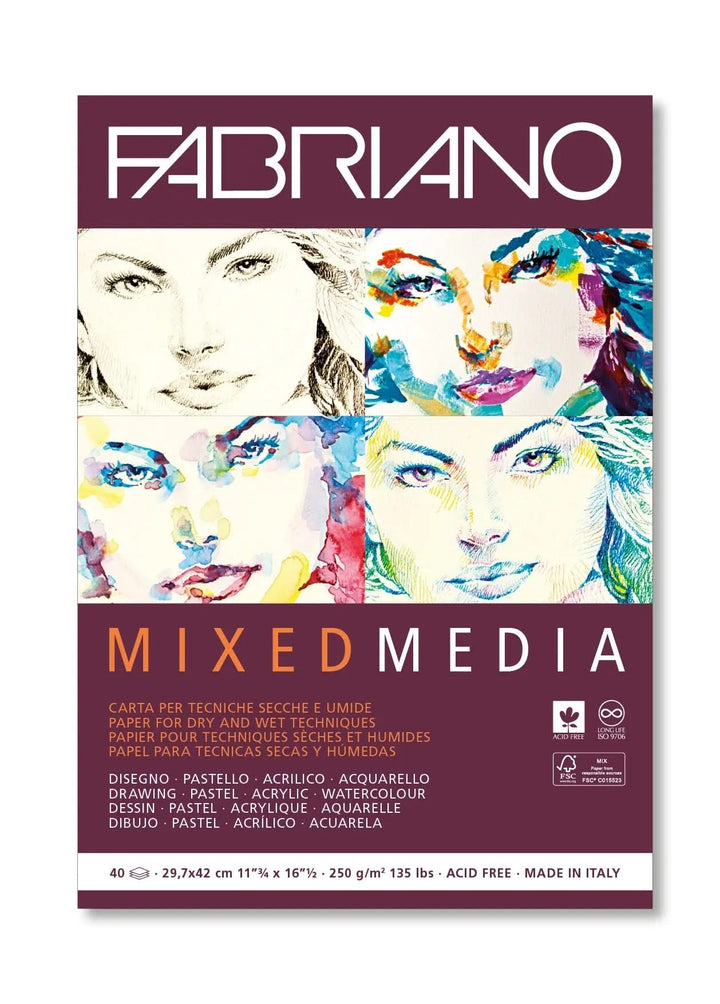 Fabriano Mixed Media Block - A3 - 250g - 40 Blatt