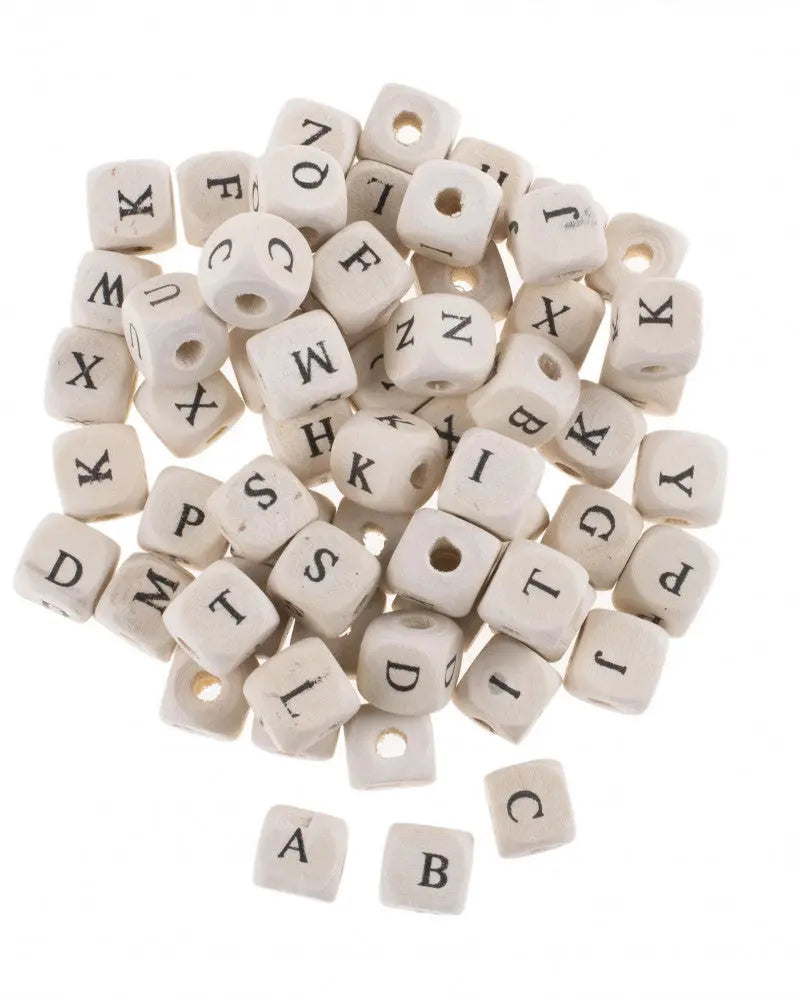 Holzperlen mit Buchstaben 185g