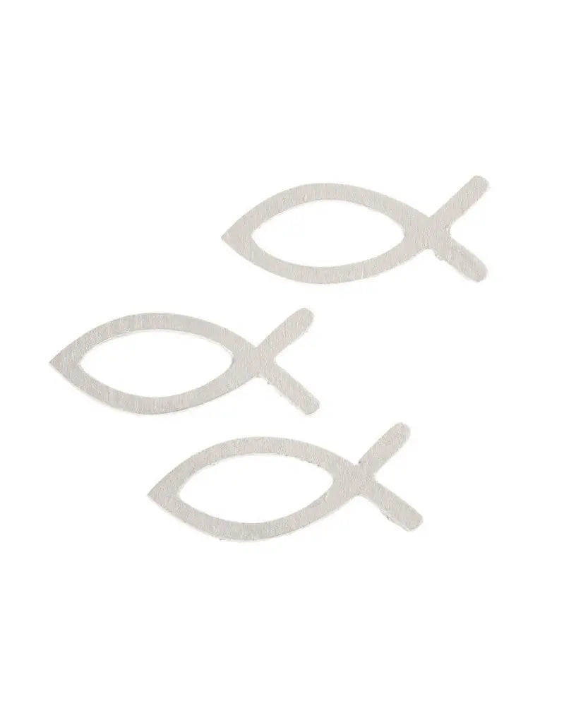 Holzstreuteile Fisch, weiss 3,9x1,6cm, 8St