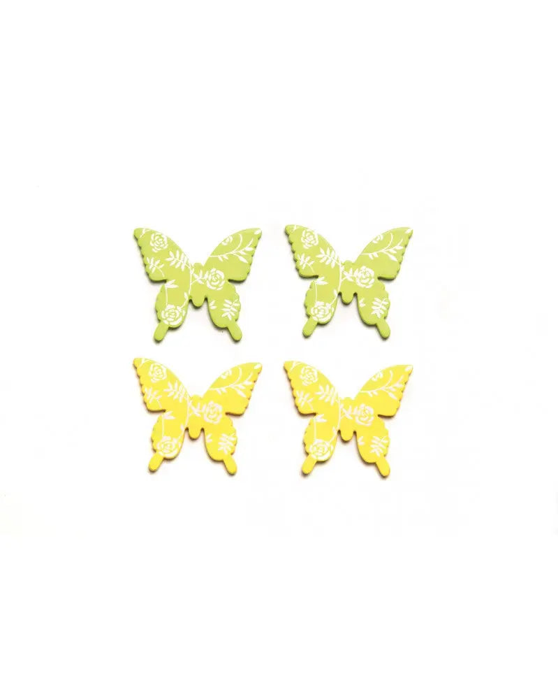 Streuteile Schmetterling 9 Stk 30mm ,gelb / hellgrün