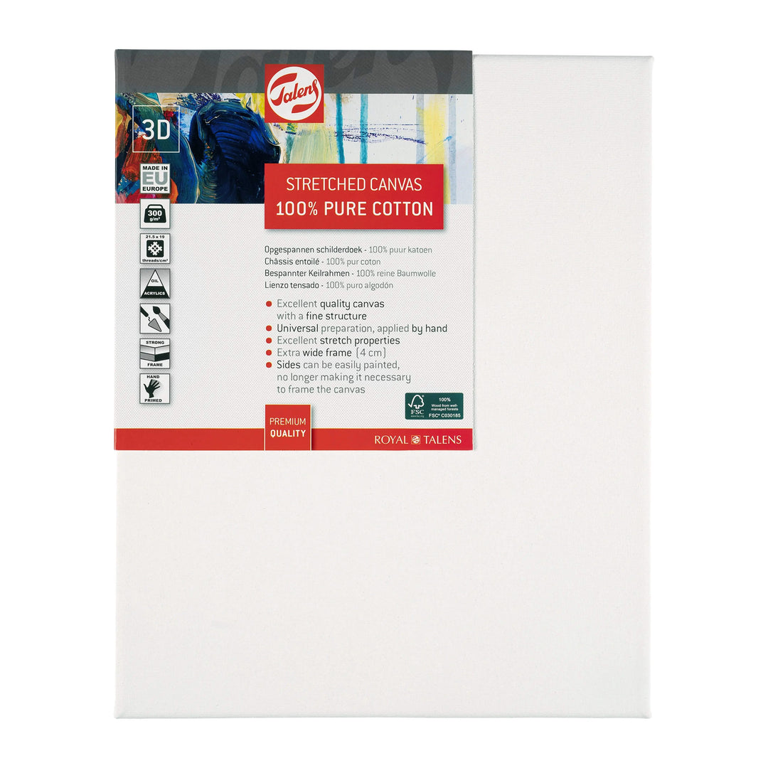 Talens Bespannter Keilrahmen Baumwolle 3D 24 x 30 cm