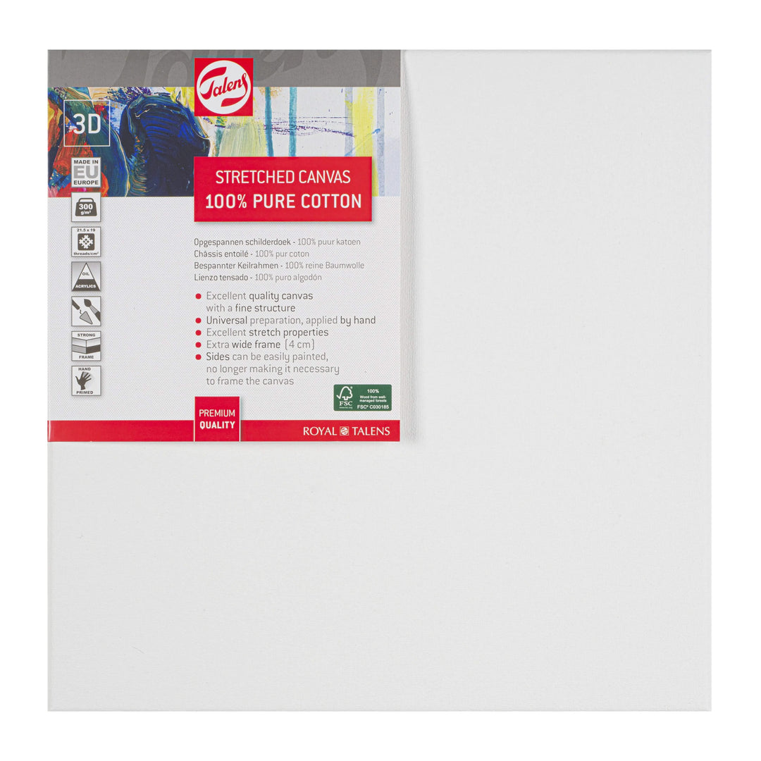 Talens Bespannter Keilrahmen Baumwolle 3D 30 x 30 cm