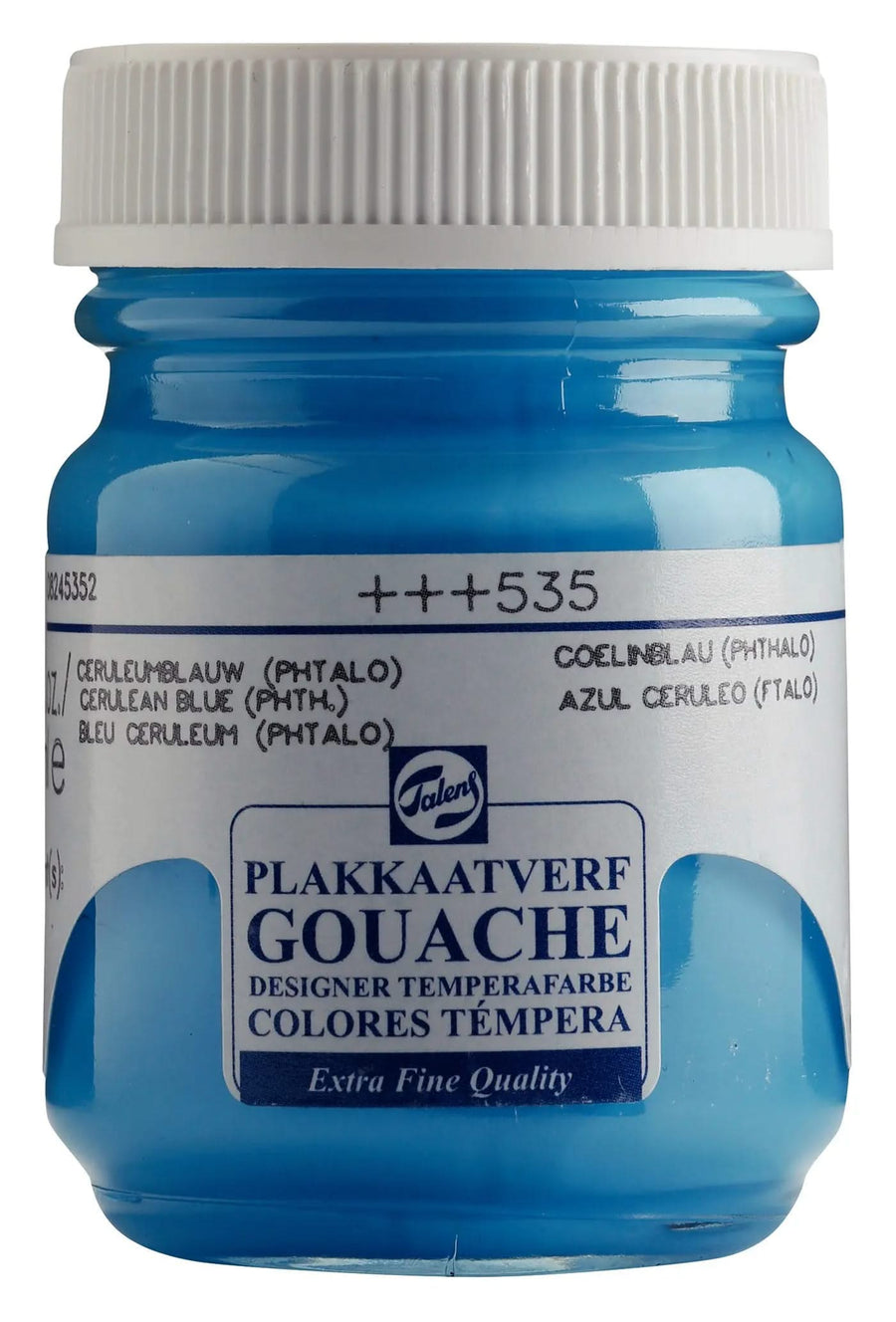 Talens Gouache Extra Fine Quality Flasche 50 ml Cölinblau (Phthalo) 535