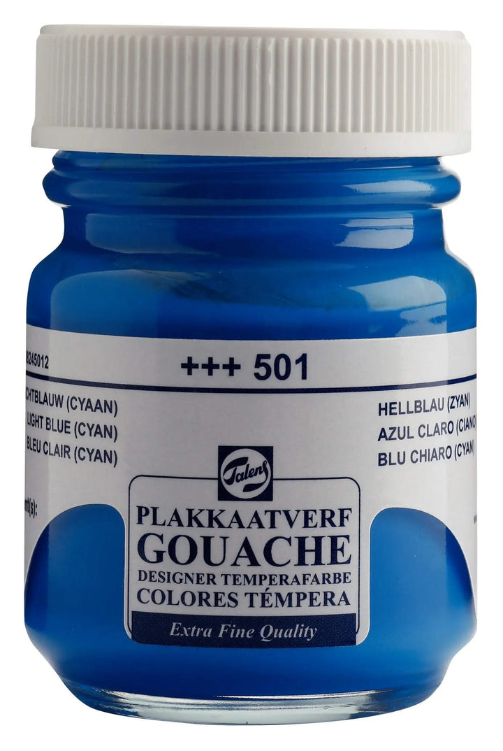Talens Gouache Extra Fine Quality Flasche 50 ml Hellblau (Zyan) 501