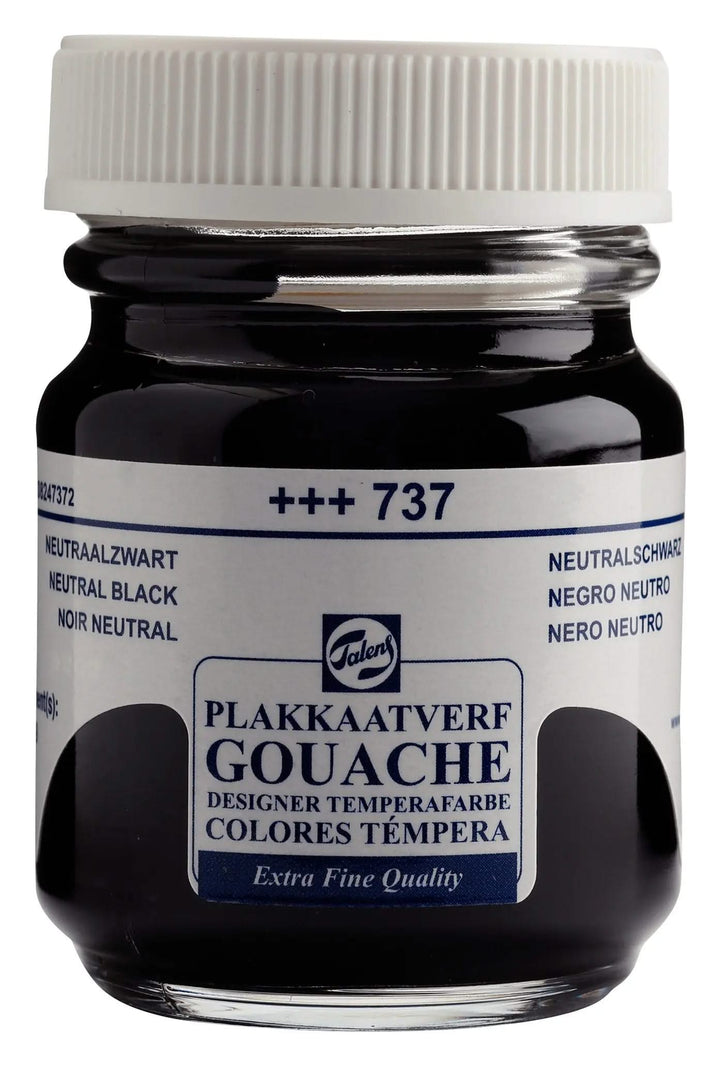 Talens Gouache Extra Fine Quality Flasche 50 ml Neutralschwarz 737