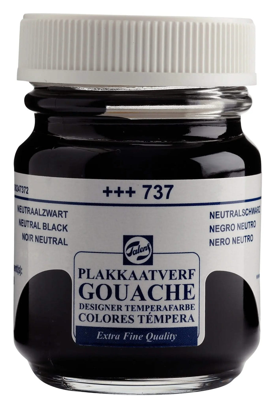 Talens Gouache Extra Fine Quality Flasche 50 ml Neutralschwarz 737