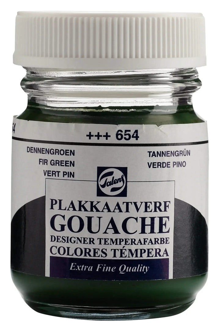 Talens Gouache Extra Fine Quality Flasche 50 ml Tannengrün 654