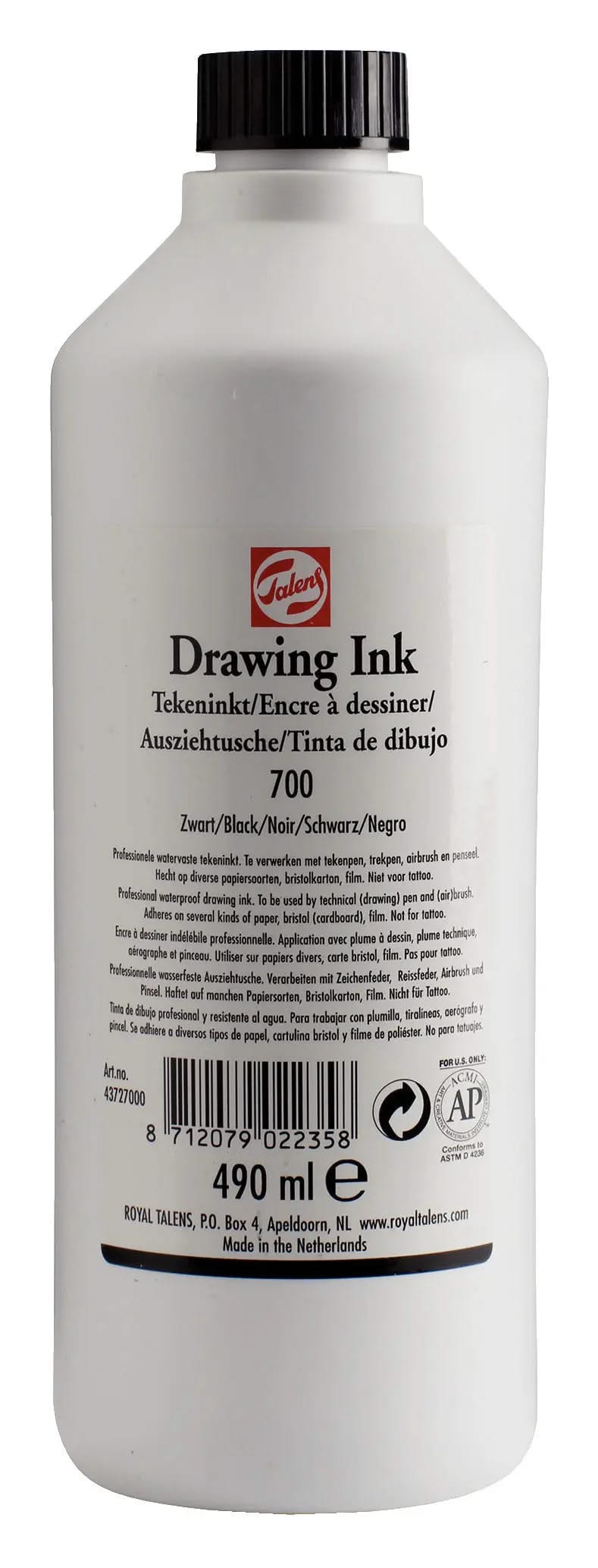 Talens Zeichentusche Flasche 490 ml Schwarz 700