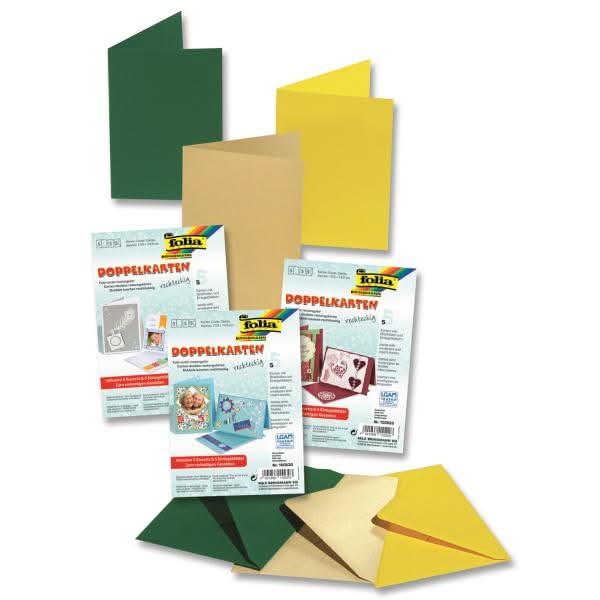 Doppelkarten 220g/m² 10,5x15cm, hochrot 5 St - Kidis Art