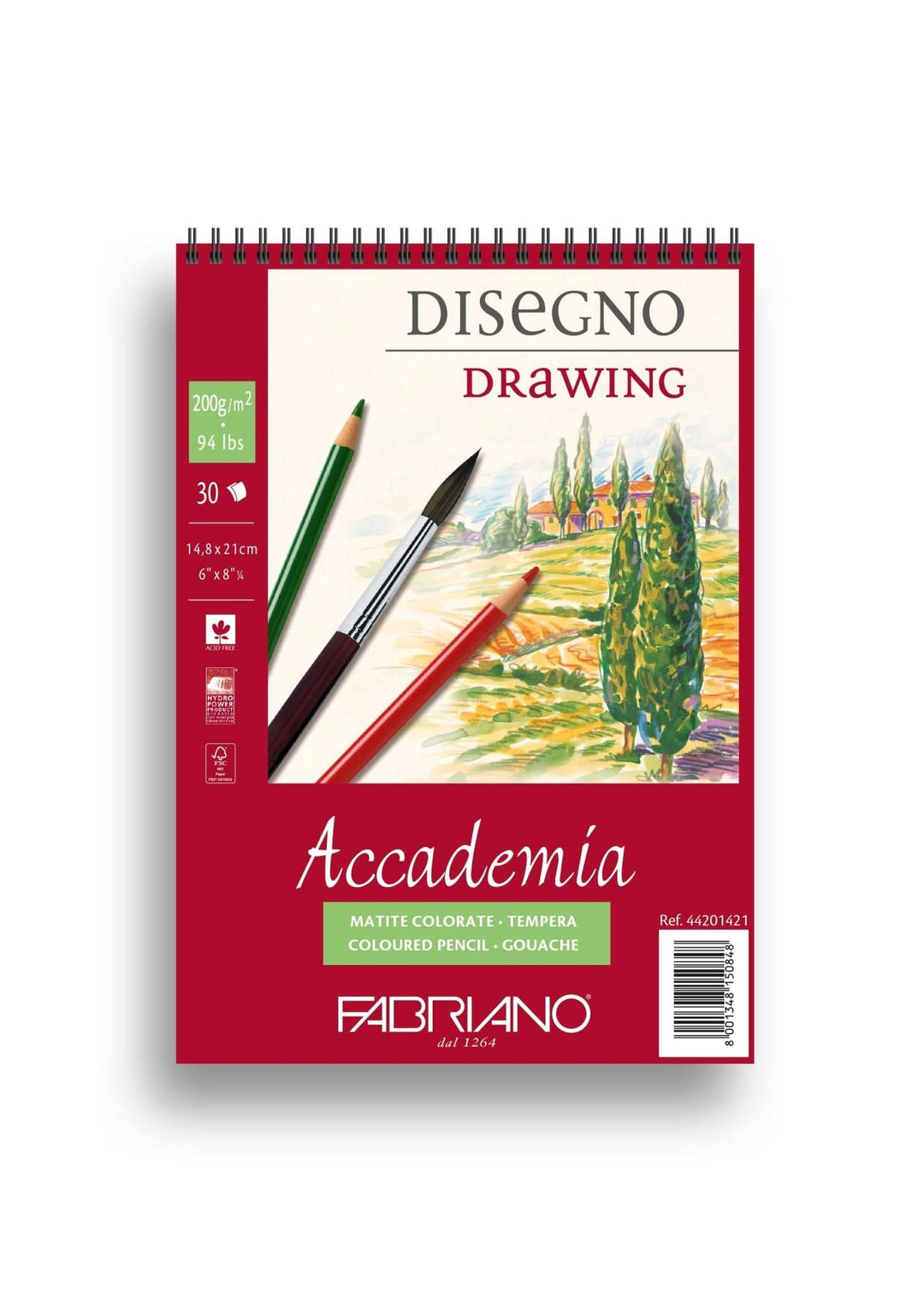 Fabriano Accademia Block mit Spirale - A5 - 200g - 30 Blatt - Kidis Art