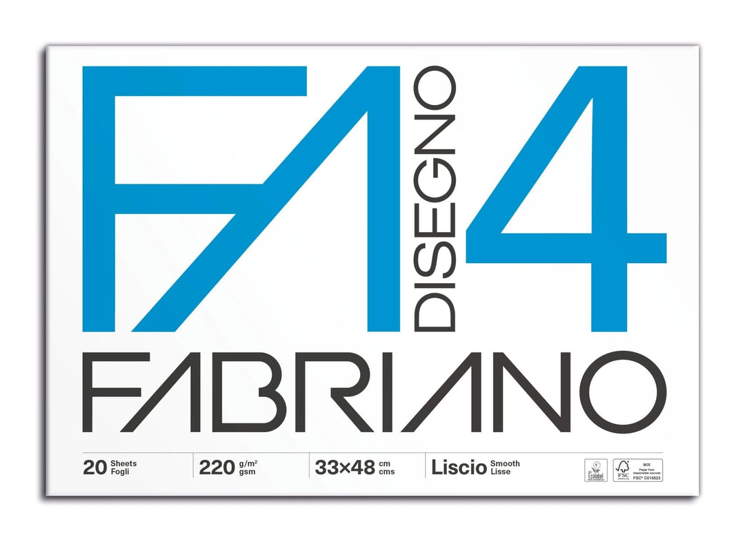 Fabriano Disegno 4 Block - 33 x 48 cm - 220g - 20 Blatt - Kidis Art