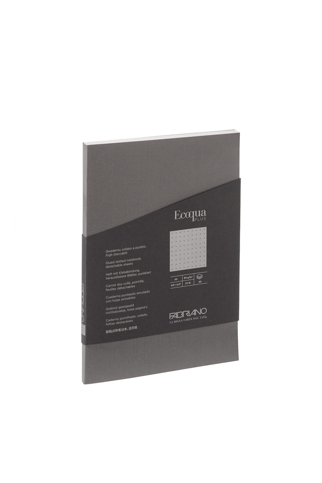 Fabriano Ecoqua Plus Block - antracite - A5 - dots - Kidis Art
