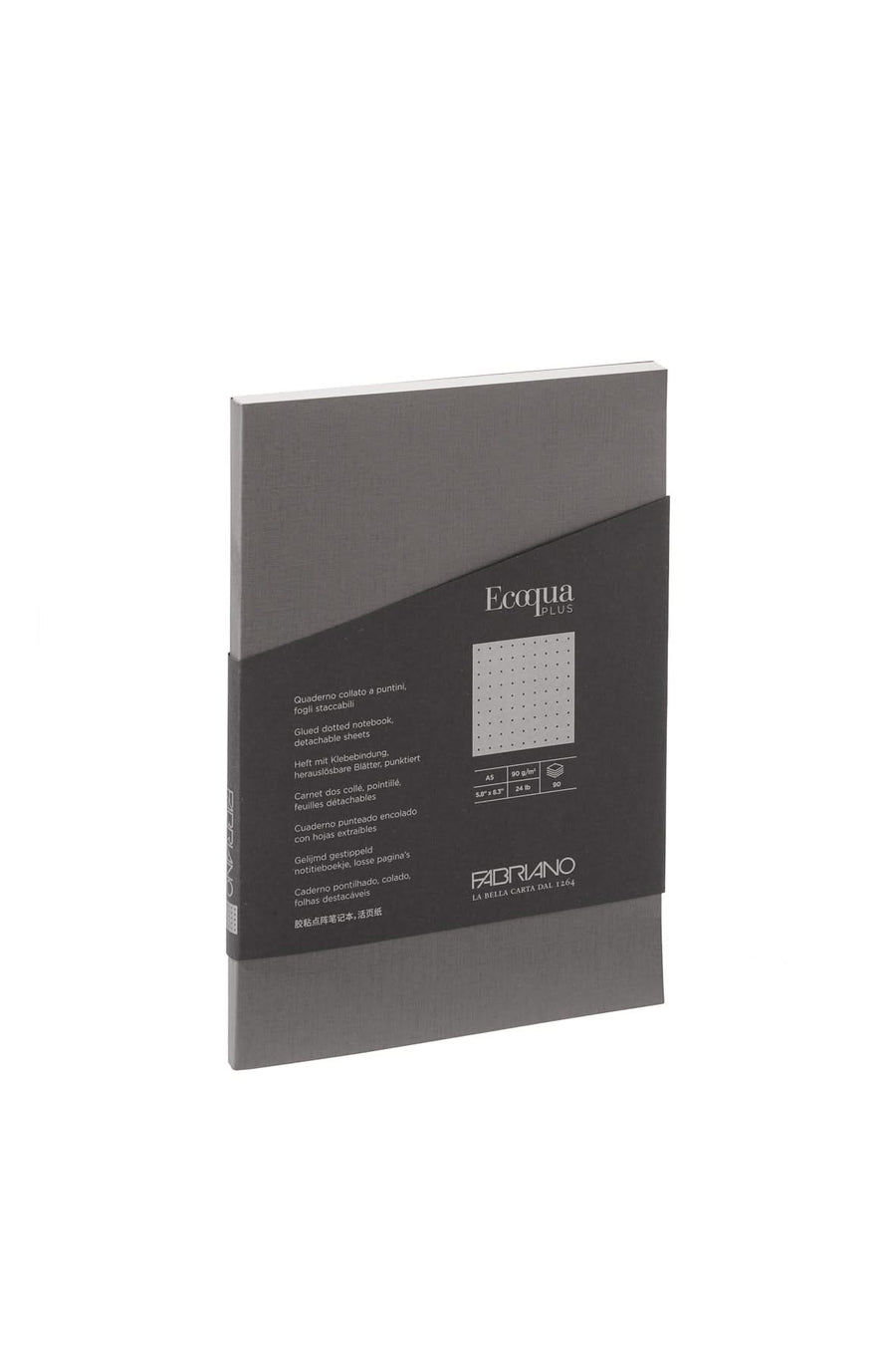 Fabriano Ecoqua Plus Block - antracite - A5 - dots - Kidis Art