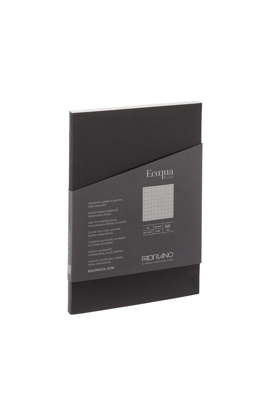 Fabriano Ecoqua Plus Block - nero - A5 - dots - Kidis Art