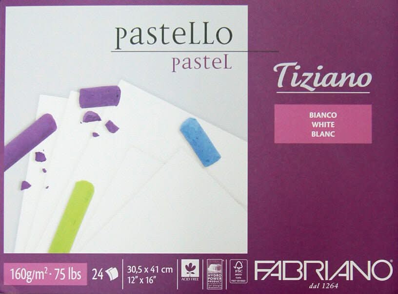Fabriano Tiziano Block "Bianco" - 30.5 x 41 cm - 160g - 24 Blatt - Kidis Art