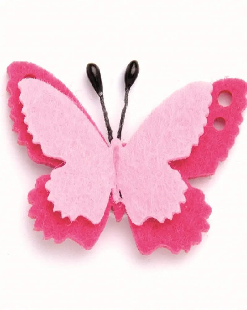 Filzschmetterling selbstk. 4x3cm pink 6St - Kidis Art