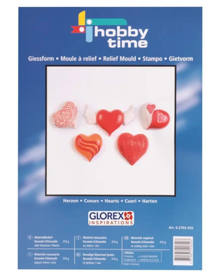 Giessform Herzen verziert - Kidis Art