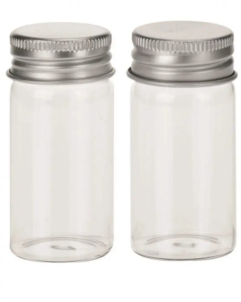 Glasflaschen 2Stk 3x10cm 45ml mit Drehverschluss - Kidis Art