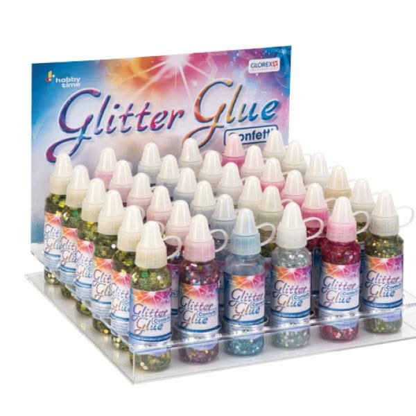 Glitterglue Display Confetti 4x6 + 4x3 Flaschen - Kidis Art