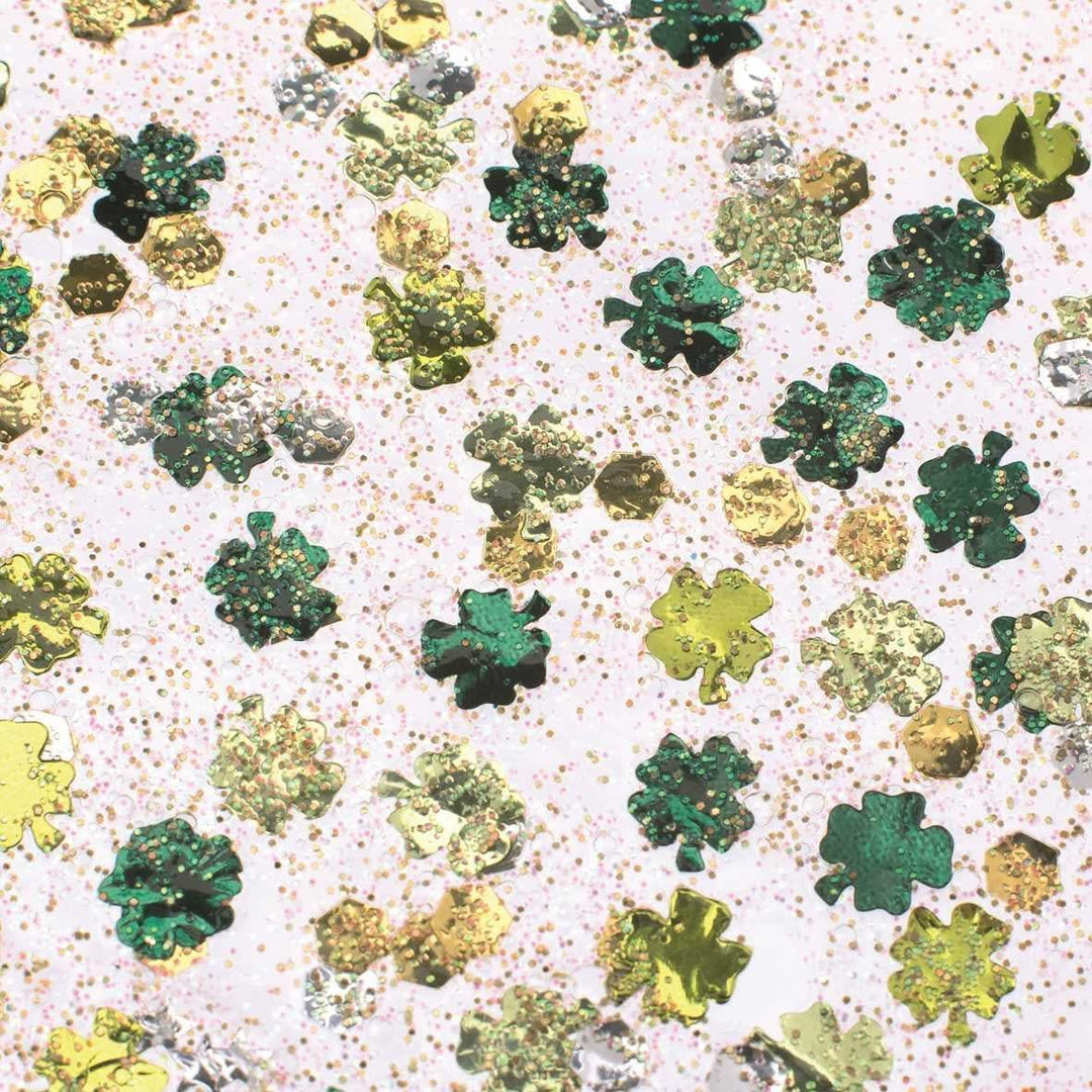 Glitterglue Flasche 53ml "Confetti" Kleeblatt grün/gelb - Kidis Art