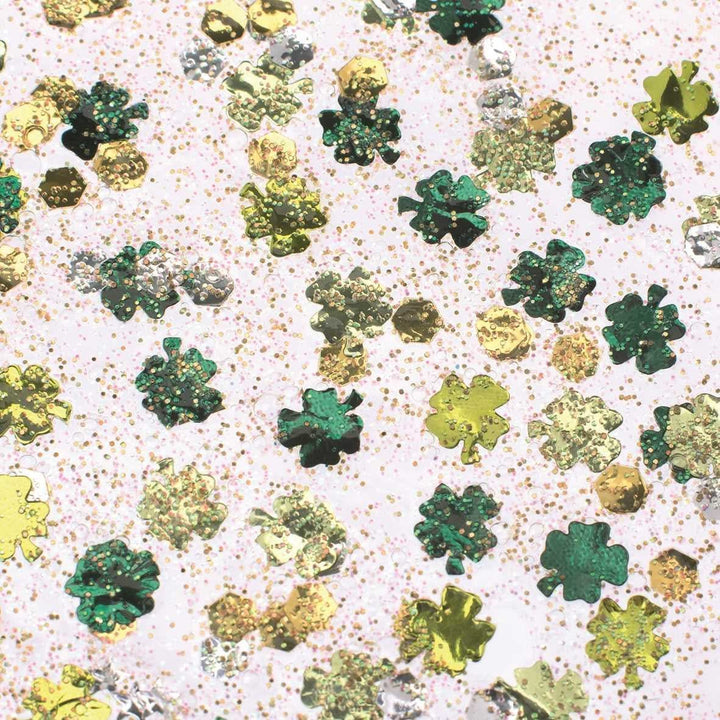 Glitterglue Flasche 53ml "Confetti" Kleeblatt grün/gelb - Kidis Art