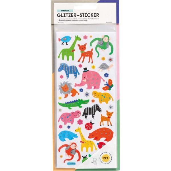 Glitzer - Sticker ''Fantasia'' 5 Blatt, ca.10x23 cm, sortiert - Kidis Art