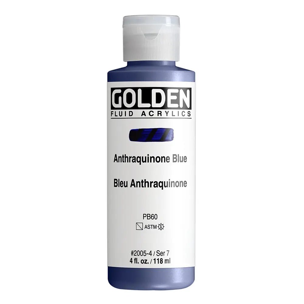 Golden Fluid Acrylfarbe Anthraquinone Blau 118 ml - Kidis Art