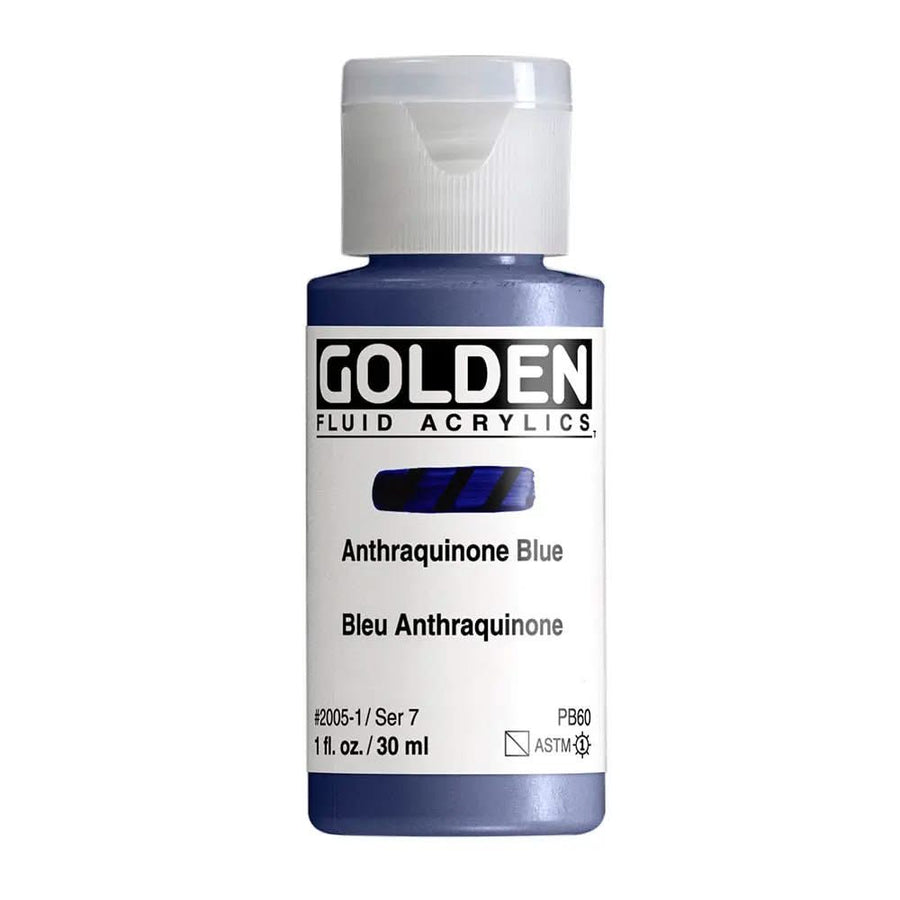 Golden Fluid Acrylfarbe Anthraquinone Blau 30 ml - Kidis Art
