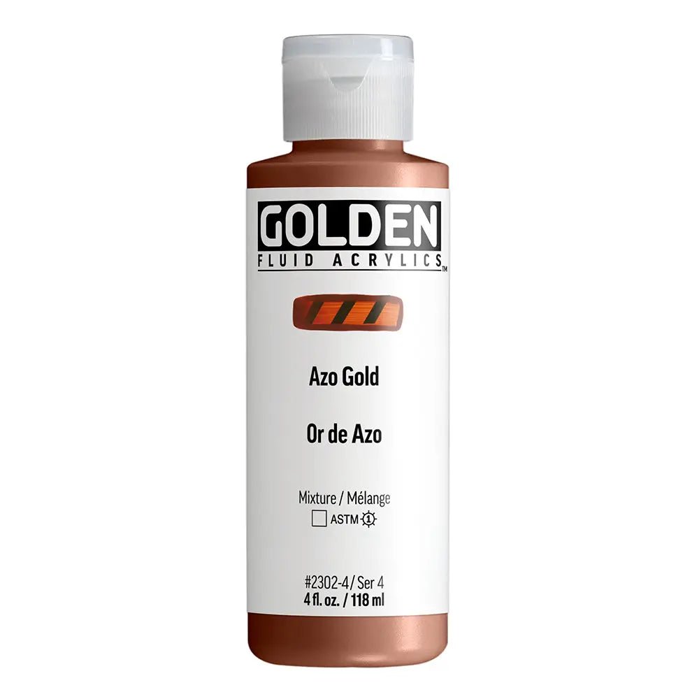 Golden Fluid Acrylfarbe Azo Gold118 ml - Kidis Art