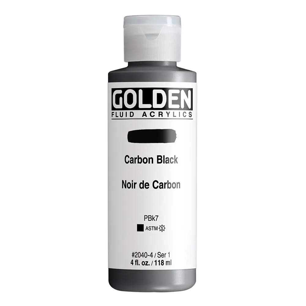 Golden Fluid Acrylfarbe Carbonschwarz 118 ml - Kidis Art