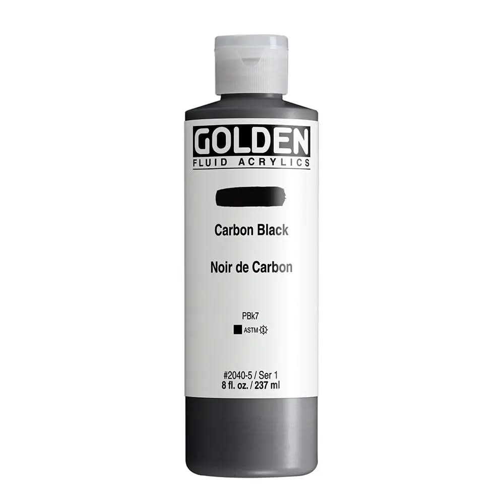 Golden Fluid Acrylfarbe Carbonschwarz 237 ml - Kidis Art