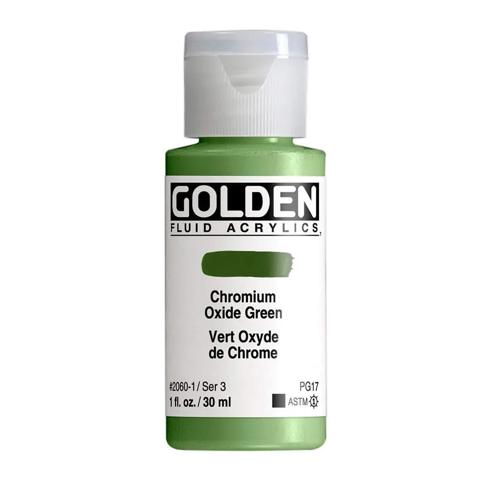 Golden Fluid Acrylfarbe Chromoxid Grun 30 ml - Kidis Art